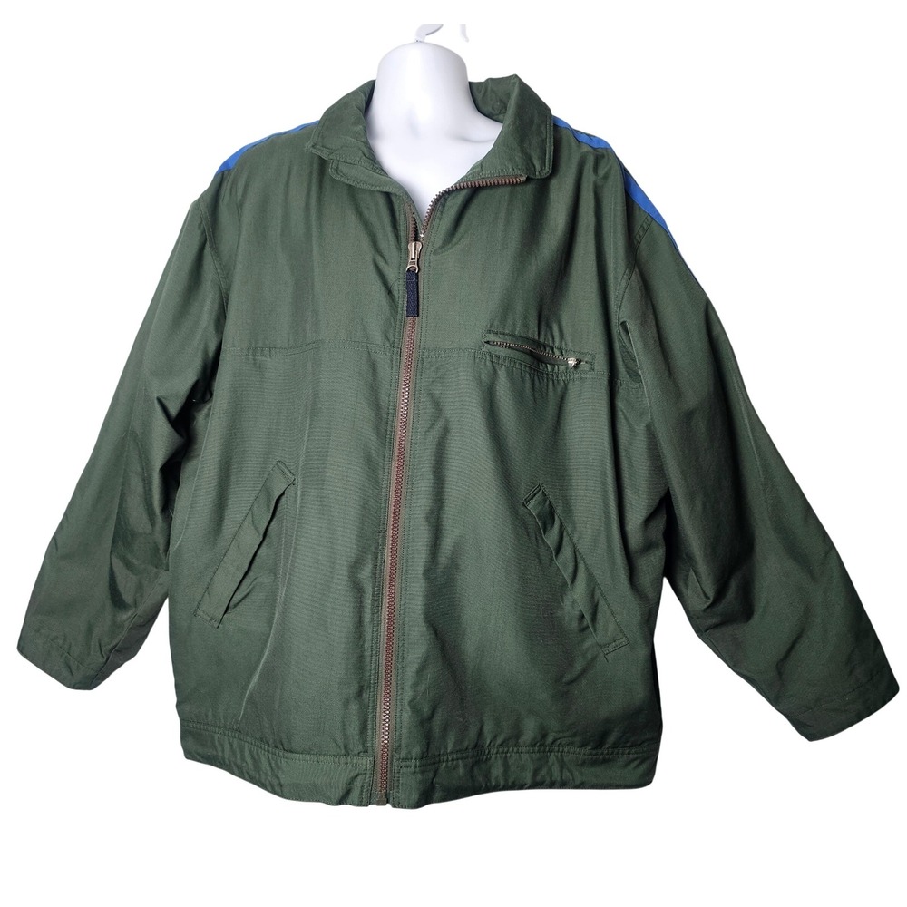 Vintage 90s Abercrombie Performance Green Nylon Bomber Jacket‎ Y2K Herigage L